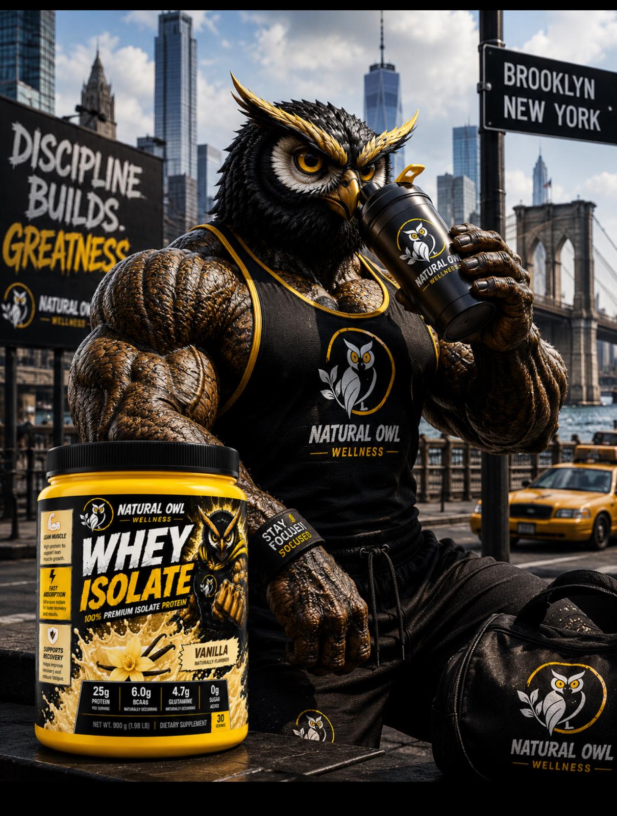 NATURAL OWL WHEY ISOLATE BAUNILHA 900G